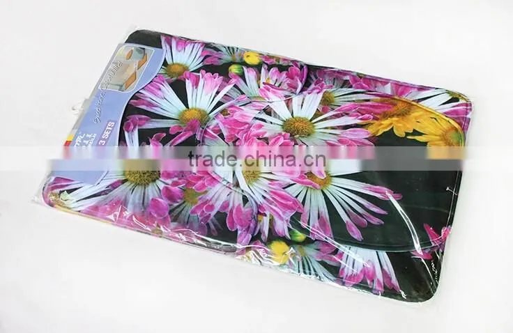 3D digital print 3pcs bath mat