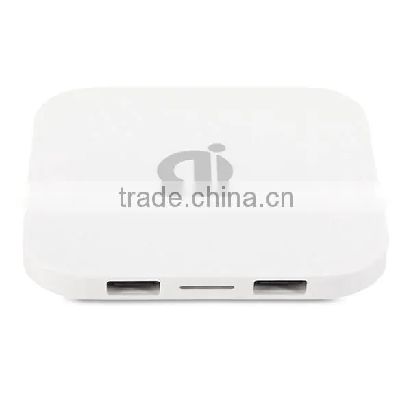 Portable Q8 QI Wireless Charger 2 USB Port Moblie Phone Charging Pad For iPhone Samsung HTC