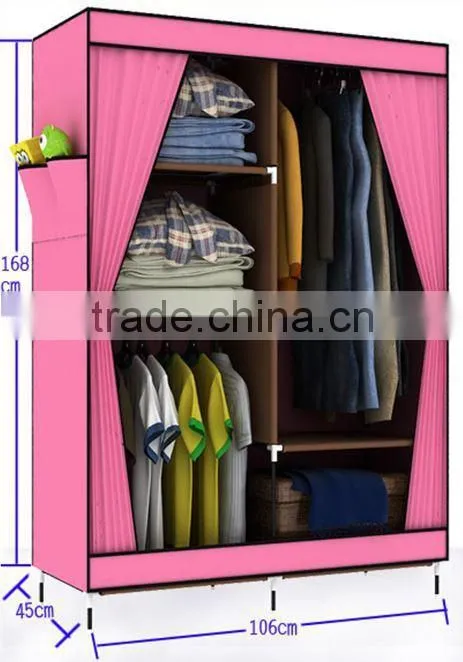 2016 Fashion portable colorful non-woven fabric wardrobe