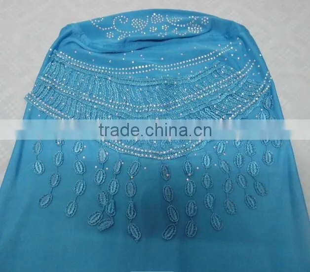 H310 latest instant hijab with lace and rhinestones,muslim scarf