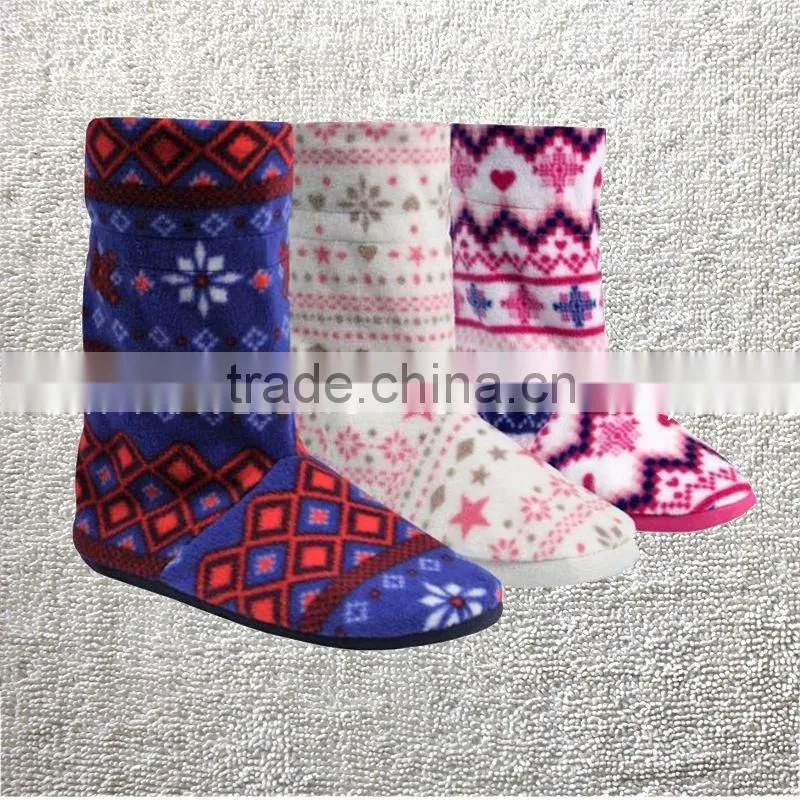 New Ladies Furry Slip On Lightweight Slippers Pom Pom Indoor boots