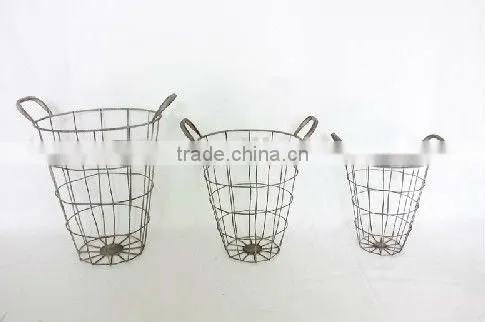 112086F-Metal wire storage basket organizer