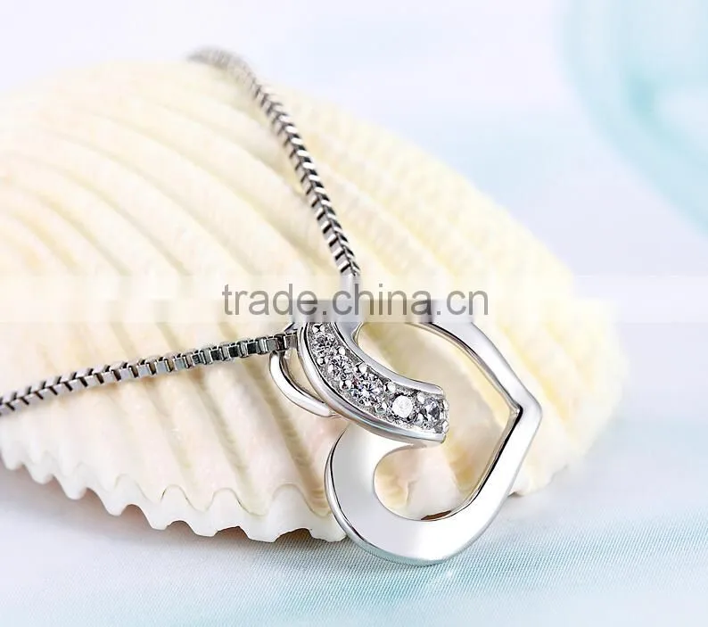 Fashion Heart Shape Necklace Crystal Jewelry