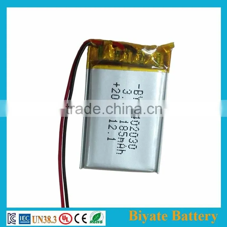 402030 185mAh rechargeable 3.6v lipo battery for Smart Bracelet