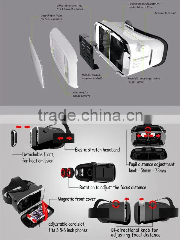 2016 Christmas gifts 3D VR Glasses with remote controller for 3D movies