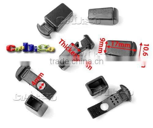 5/32"(4mm) Plastic Lock Clip Toggle Stopper Buckle Clamp For Apparel Rope Sportwear Accessories #FLS214-B