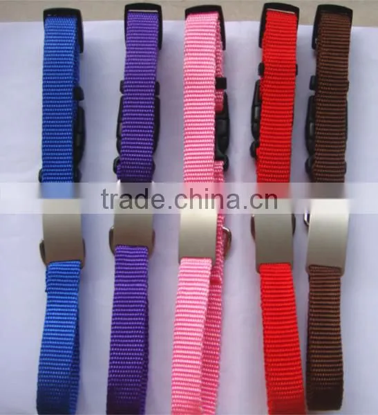 polyurethane coated nylon dog collar, dog collar with name plate