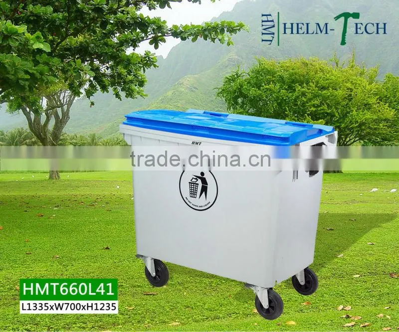 hot 660L wheeled plastic waste container