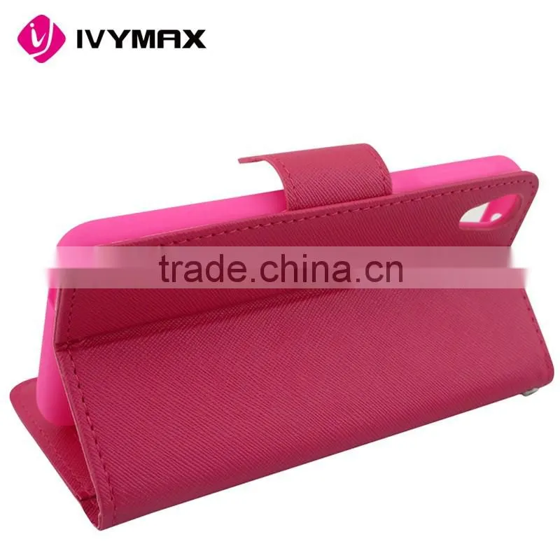 China guangzhou wholesale mercury luxury flip PU leather phone case card photo slot cover case wallet for HTC 626