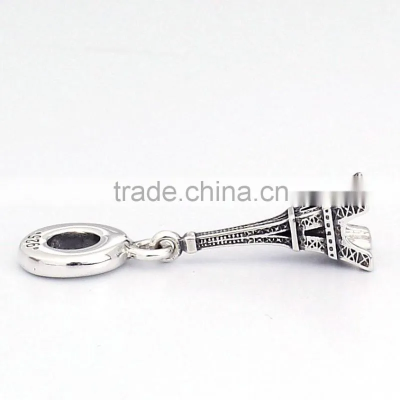 Eiffel charm bracelet plated in 925 Sterling silver charm wholesale