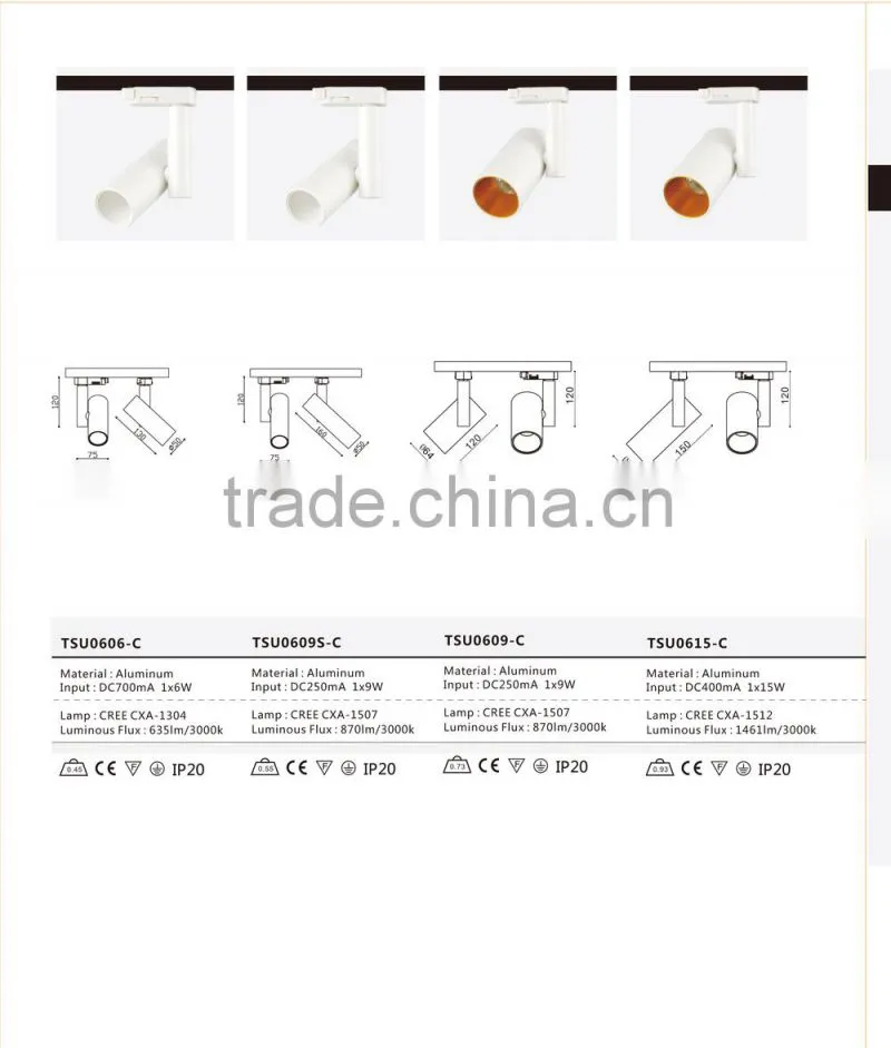 black led cob track spot lamp
