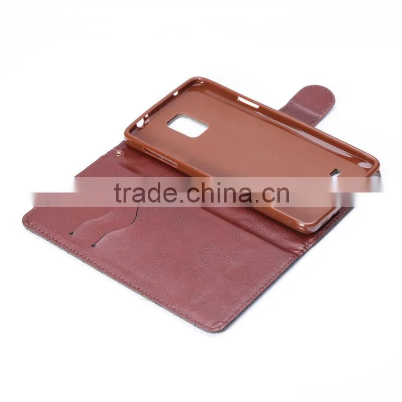 New style leather case cover, For samsung galaxy note 4 flip leather case cover D0158