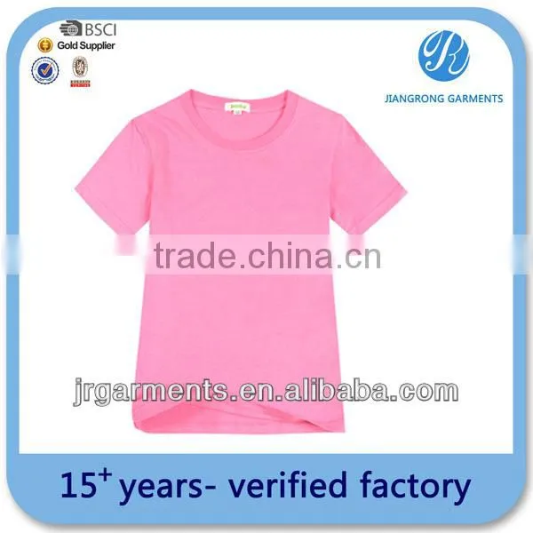 High quality Children's black round neck t shirt for boys and girls