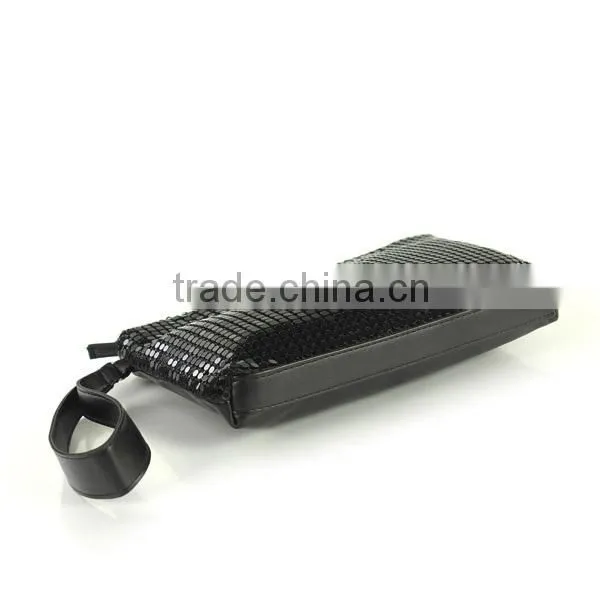 metallic with PU cosmetic zipper bag
