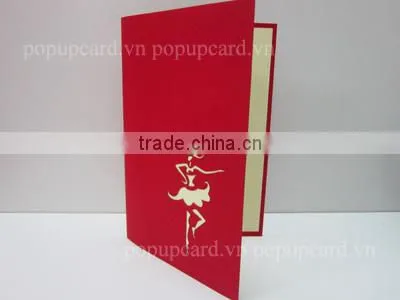 Doll (dancer doll) laser cutting 3d greeting card