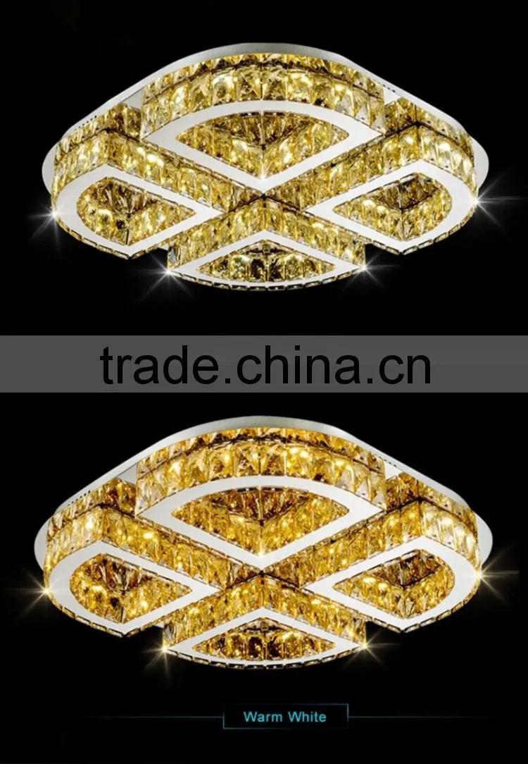 Hot Selling 60W LED Ceiling Lamp Stainless Steel K9 Crystal Decoration Ceiling Lamp
