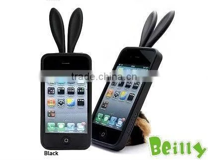 lovely style long ears Rabbit silicon cell phone case wholesales