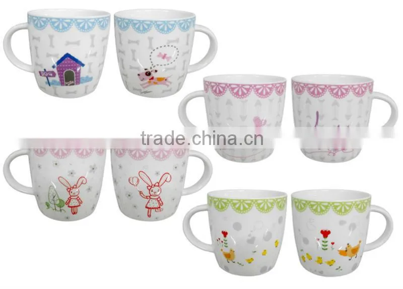 C03903-B ceramic mug with handle and handle plastic cup