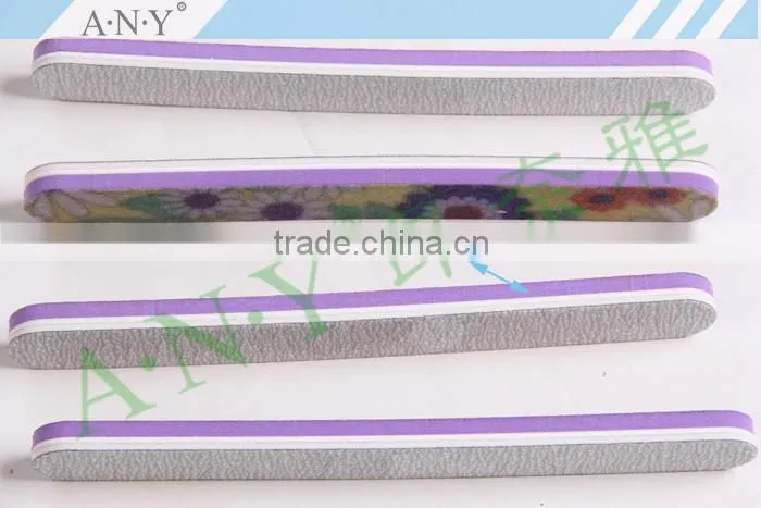 Nail Art Care Rough Sand Wite Paper Plus Sponge Oval Nail File 100/180 Grit