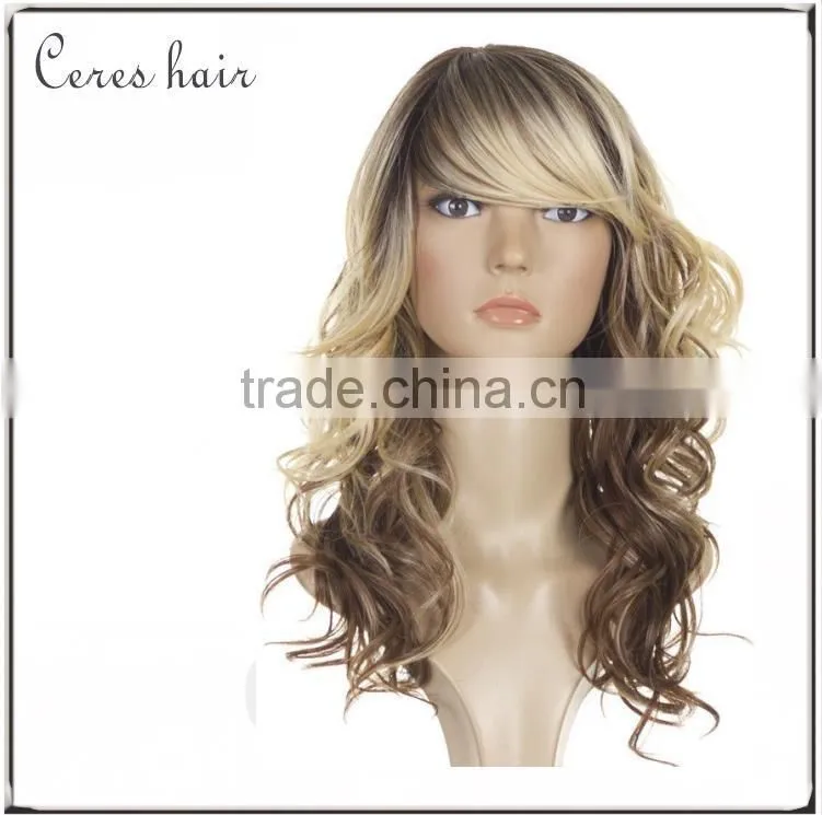 blonde long curly human hair wig 100% remy brazilian virgin hair full lace wig
