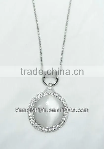 18K Gold Plating Chains necklace & crystal Cat-eyes stone necklace LN015-3