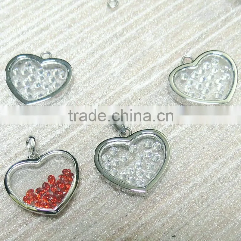 Heart shaped Glass Floating Charms Locket Wholesale