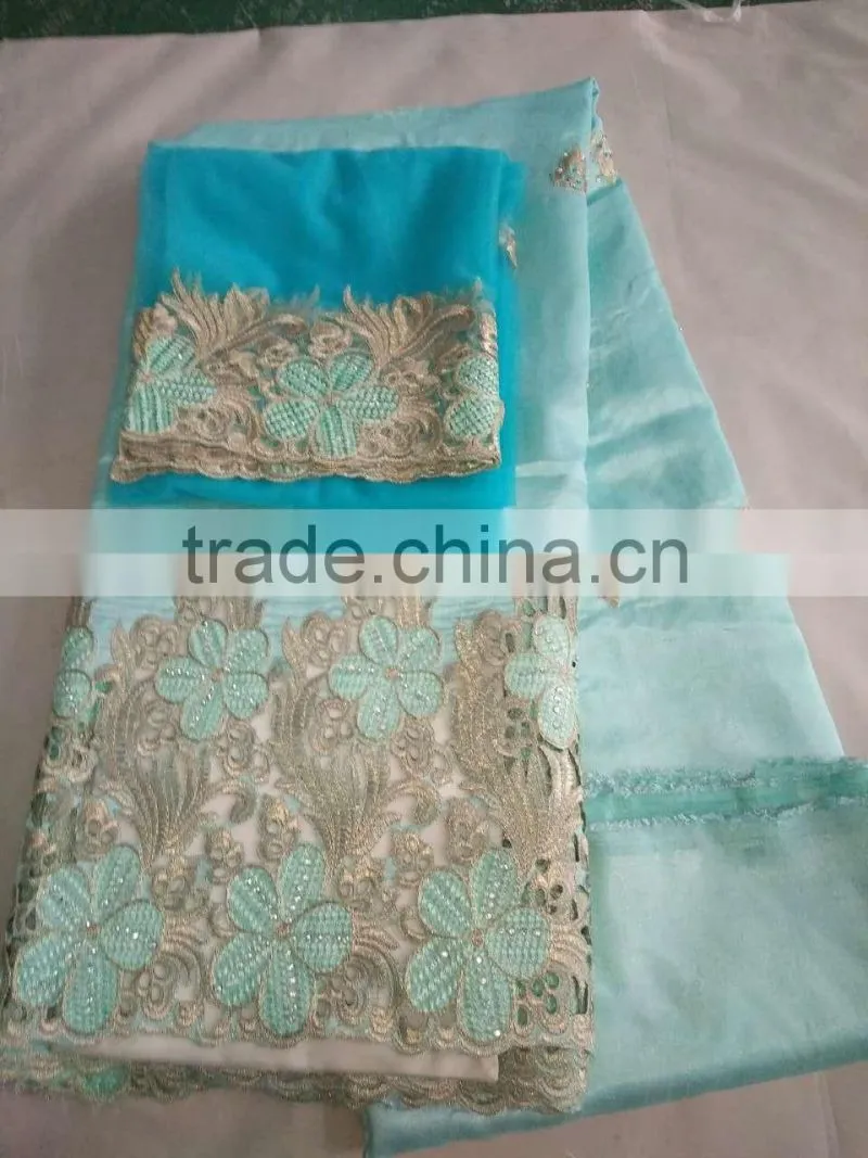Raw Silk Embroidered Georges with blouse