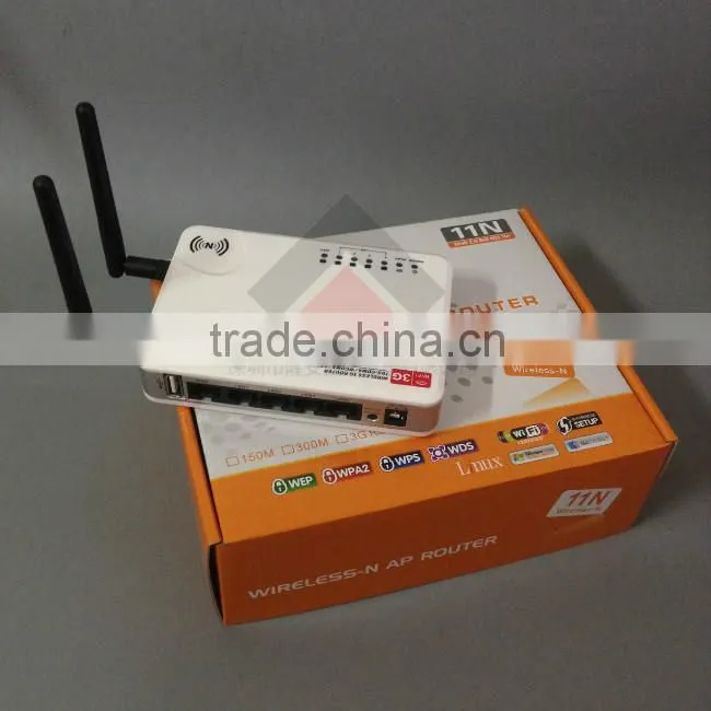 Factory Supply Ralink 3052 300Mbps 3G Wireless Router With 1 WAN Port 4 LAN Port 1 USB Port