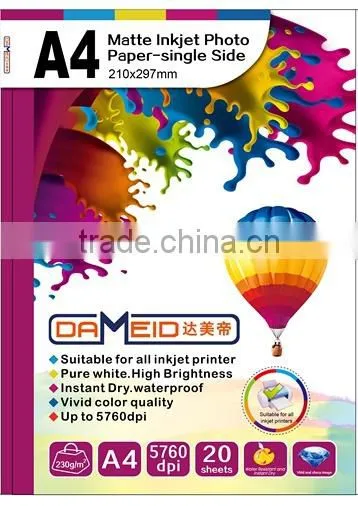 China manufacture!128gsm inkjet matte photo paper,eco-solvent photo paper