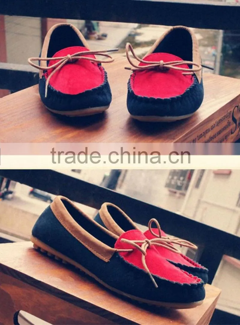 2015 NEW Spring Boat Shoes Flat Heel Round Toe Loafers Sweet Flat Four Seasons Shallow Mouth Women's Shoes 3Colors