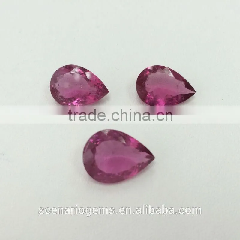 #14OMZZ Natural Pink Tourmaline Pear Cut Faceted Loose Gemstone Rubellite