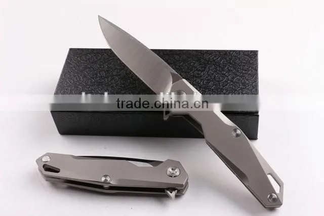 OEM TC4 Titanium alloy folding knife with D2 blades