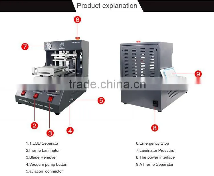 New Design Multi-functional 5 in 1 LCD Repair Machine With Compressor & Vacuum Pump & Independent Polarizer Remover