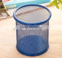 Icegreen Multifunctional Black Metal Square Mesh Design Home Office Pen Holder Case