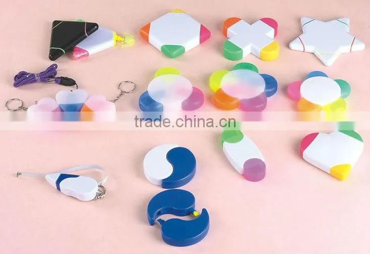 popular plastic material high quality multi colored highlighter pen
