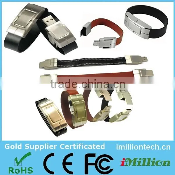 leather bracelet usb 4gb with logo printing