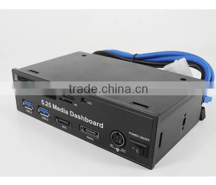 5.25 Inch USB 3.0 PC Front Panel Media Dashboard Card Reader HUB SATA PCIE PCE-E