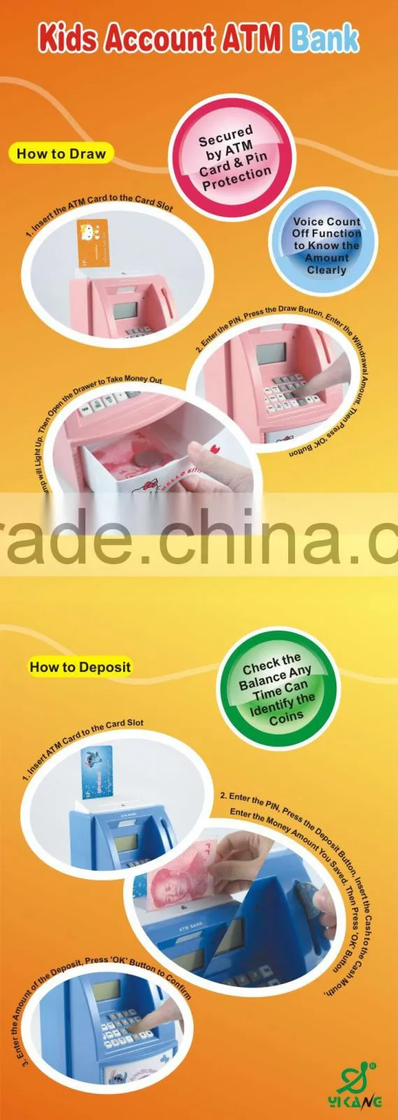 2015 Best Educational Toy Paper Money Box Piggy Bank ATM Factory Price!!!
