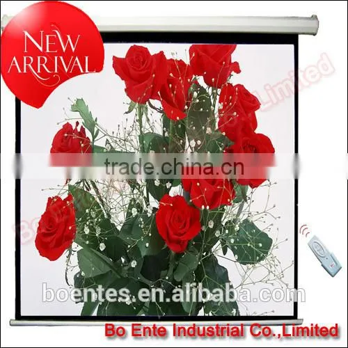 Promotion! 4:3 84~120 Inch Wall Mount/Ceiling Hold Projection Motorized Screen with Remote Control for Office Equipment