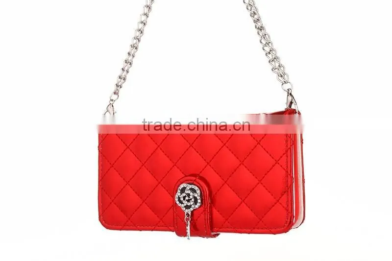 Luxury charm leather handbag wallet purse cover case for iphone6s