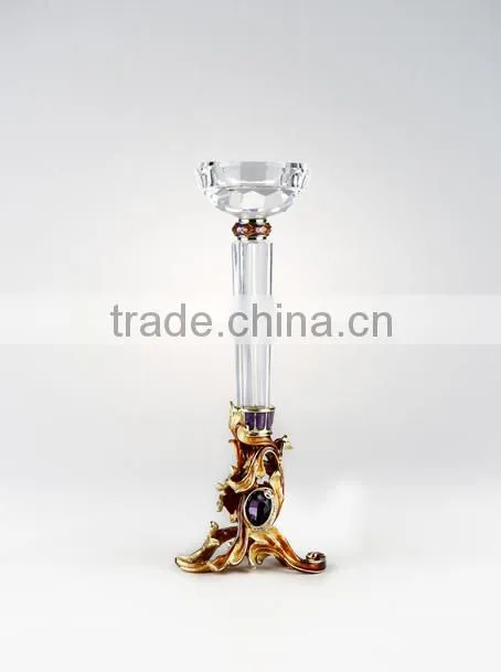 RORO Vienna enamel home decoration craft candle holder pewter design crystal candle stand