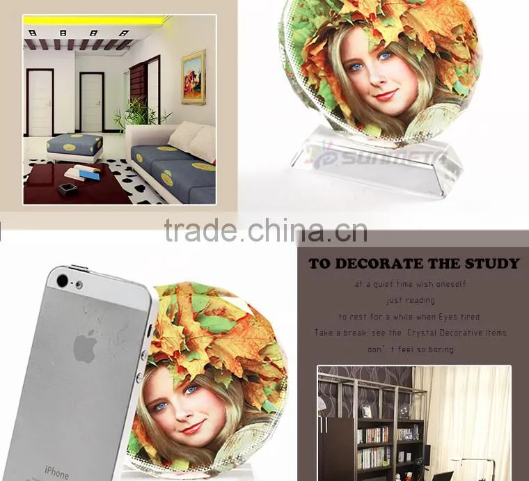 Sunmeta factory directly sunflower shape blank sublimation crystal,luxury crystal gift (BSJ03B)