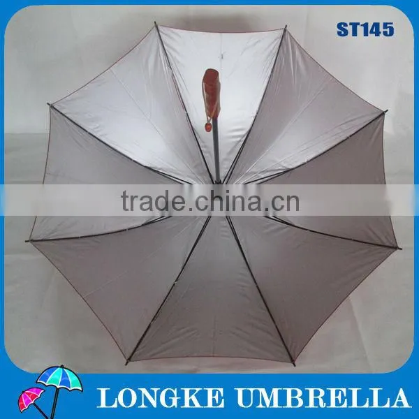 high quality golf wood fiberglass shaft umbrella, can print logo umbrella,UV promotional manual open umbrella