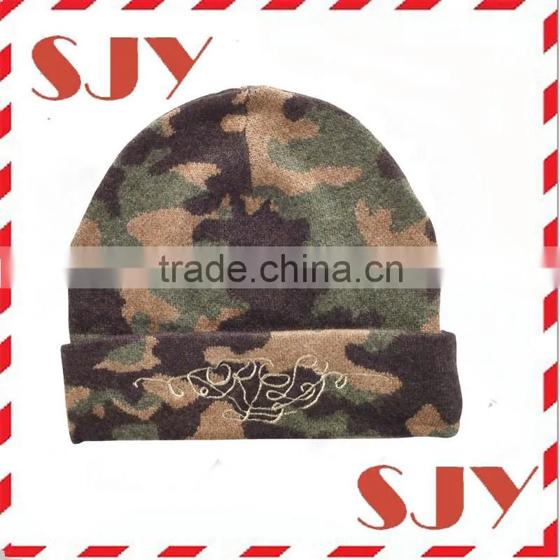 outdoor custom emrboidery 6 panel woodland camo hunting hats