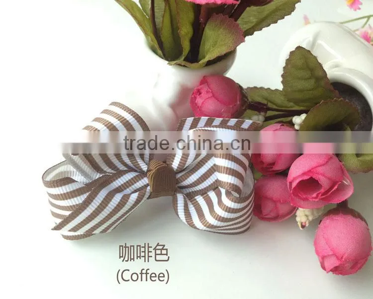 Orange Stripe Baby Bow Ties Grosgrain Ribbon Baby Hair Bow