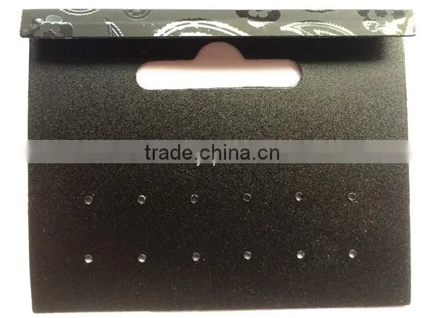 black plastic custom printed earring card with hooker hole