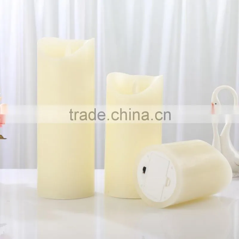 Ivory flameless moving wick led candle,led moving flame candle,flameless led candle