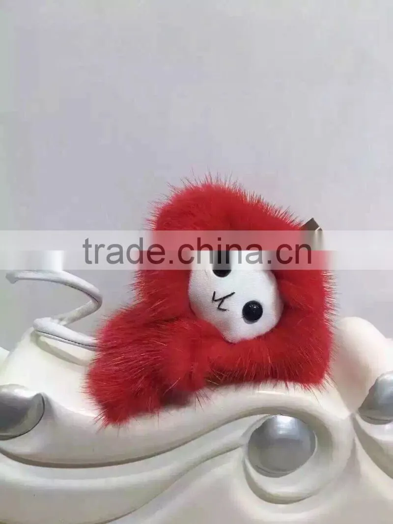 wholesale colorful little monkey mink fur key chain