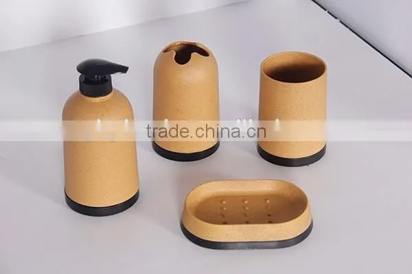 Colourful eco-friendly pp lime green bathroom accessories set
