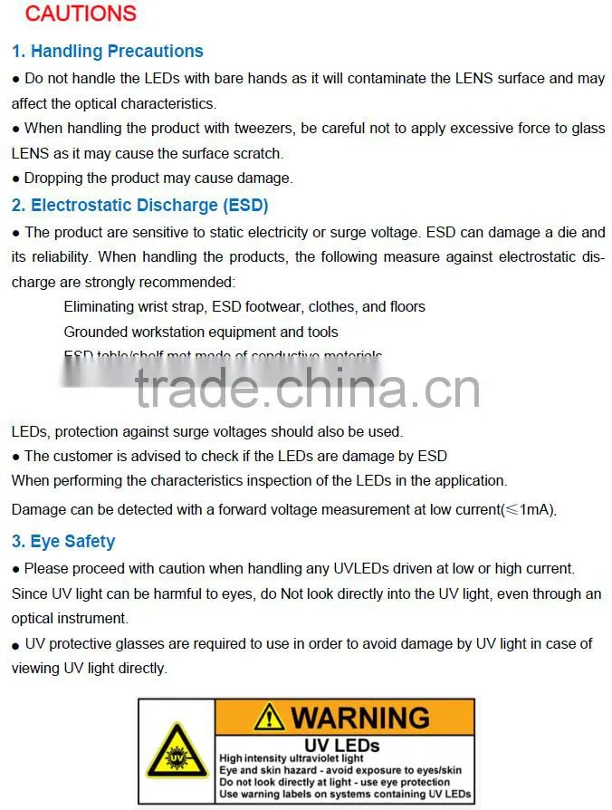265nm (260-270nm) SMD Type Germicidal UVC LED for UV Disinfection